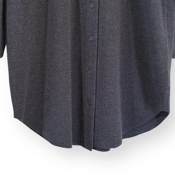 Eileen Fisher Cardigan Sweater Womens L Merino Wool Long Tunic Italian Yarn Gray - Picture 3 of 7